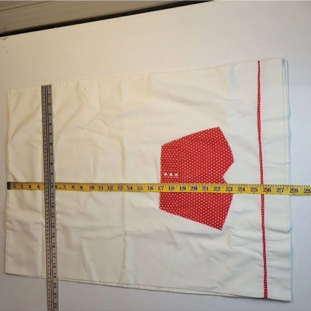 VINTAGE Standard Pillow Cases White with Red Boxers/Bloomers Pillowcase